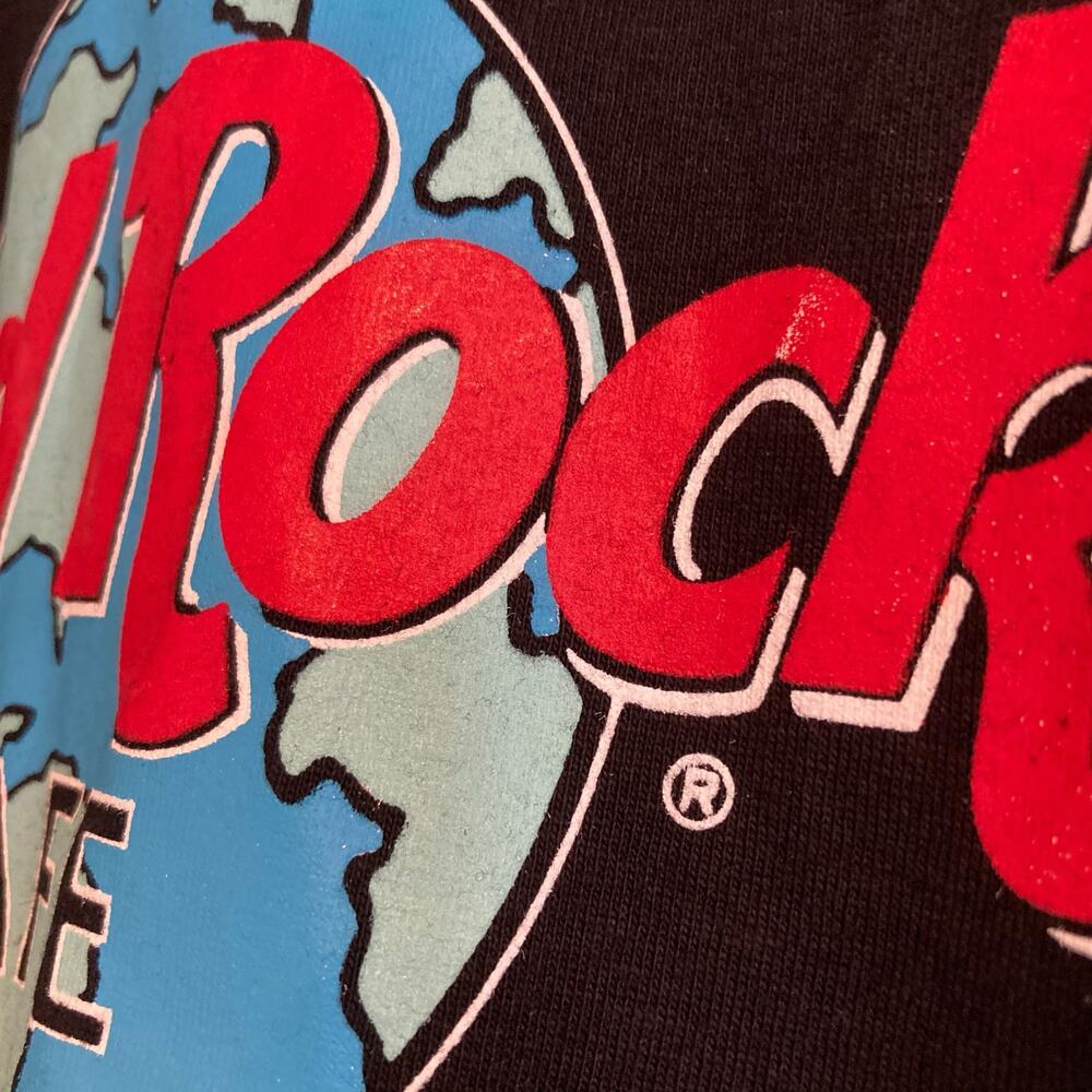 Vintage 80s Black Red Hard Rock Cafe Logo Singapore Destination Shirt Sz Large - Picture 10 of 16